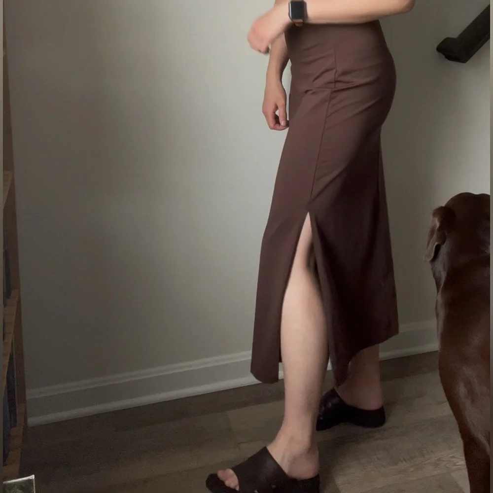 Vintage 90s/Y2k Kathy Ireland Brown Midi Skirt